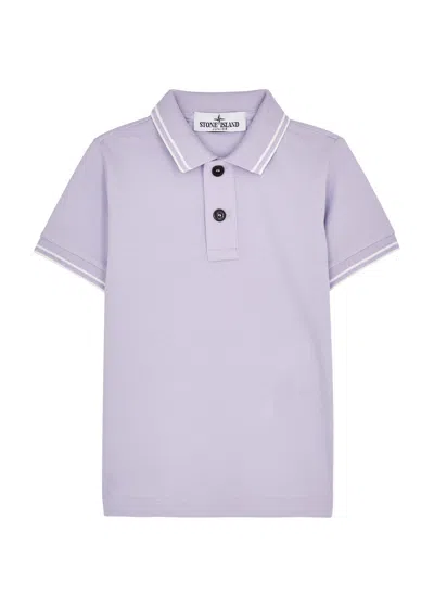 Stone Island Junior Stone Island Kids Stretch-cotton Polo Shirt (2-4 Years) In Purple