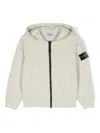 Stone Island Compass-badge Zipped Hoodie In Blue