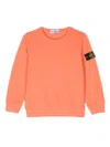 Stone Island Compass-badge Cotton Sweatshirt In Orange
