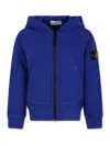 Stone Island Light Blue Sweatshirt For Boy With Compass In Blue