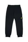 Stone Island Blue Trackpants With Logo Patch In Cotton Boy In Navyblue