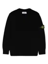 Stone Island Compass-patch Crew-neck Sweatshirt In Black