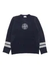 Stone Island Compass-motif Sweater In Blue