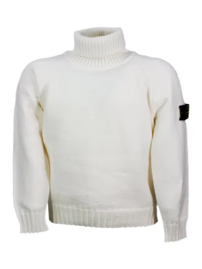 Stone Island Kids' Sweater In Cream