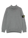 Stone Island Junior Turtleneck Sweater In Grey