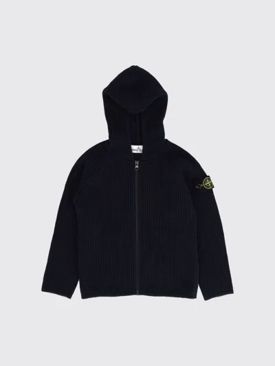 Stone Island Junior Sweater Kids Color Blue In Animal Print
