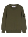 Stone Island Kids' Compass-badge Cotton Jumper In Green