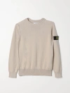 Stone Island Neutral Compass-patch Cotton Sweater In Beige