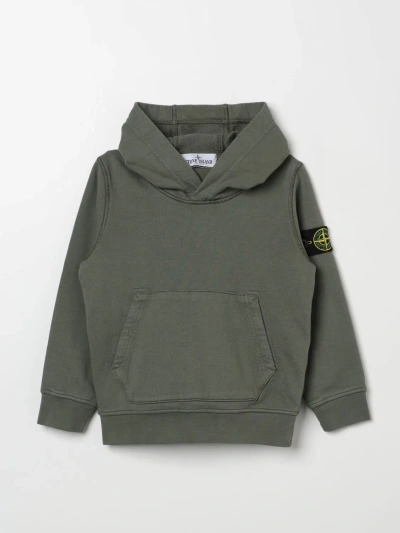 Stone Island Compass-badge Cotton Hoodie In Green