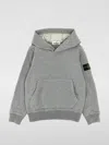Stone Island Compass-patch Pullover Hoodie In Grey