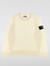 Stone Island Kids' Compass-motif Organic Cotton Sweatshirt In White