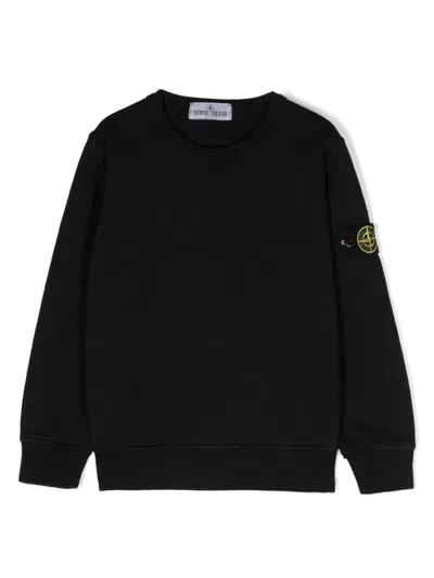 Stone Island Junior Kids' Black Cotton Sweatshirt