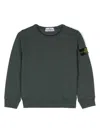 Stone Island Compass-badge Cotton Sweatshirt In Blue