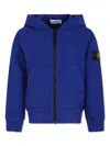 Stone Island Light Blue Sweatshirt For Boy With Compass In Blue