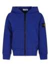 Stone Island Light Blue Sweatshirt For Boy With Compass In Bright Blue