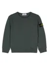 Stone Island Compass-badge Cotton Sweatshirt In Petrol