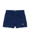 Stone Island Compass-motif Swim Shorts In Blue