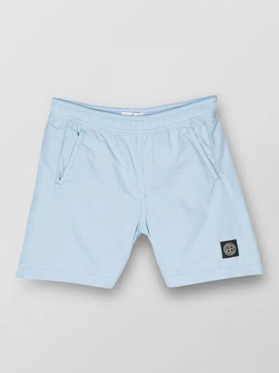 Stone Island Kids' Compass-motif Swim Shorts In Blue