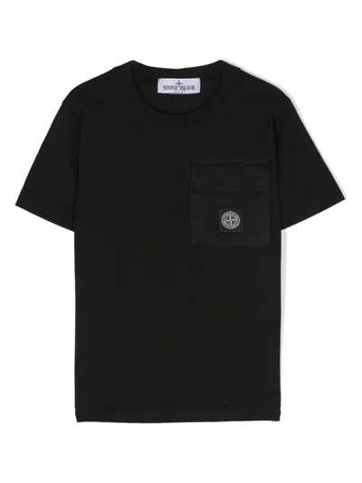 Stone Island Kids' T-shirt In Black  