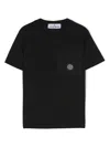 Stone Island Compass Cotton T-shirt In Black
