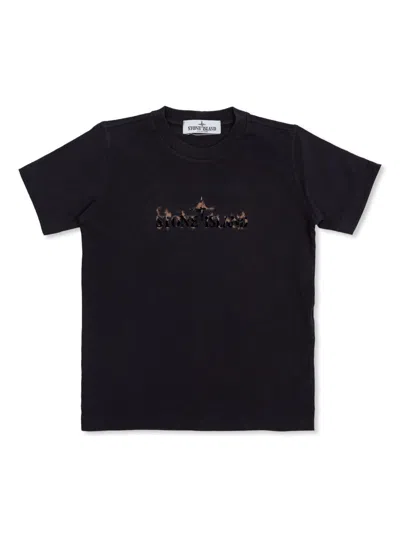 Stone Island Junior Kids' T-shirt In Black