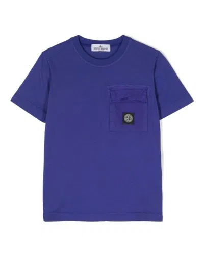 Stone Island Junior Kids' T-shirt In Bright Blue