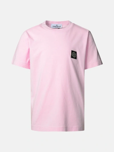 Stone Island Junior T-shirt Logo In Pink