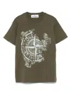 Stone Island Compass-print T-shirt In Military Green