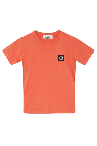 Stone Island Junior Kids' T Shirt In Orange Red