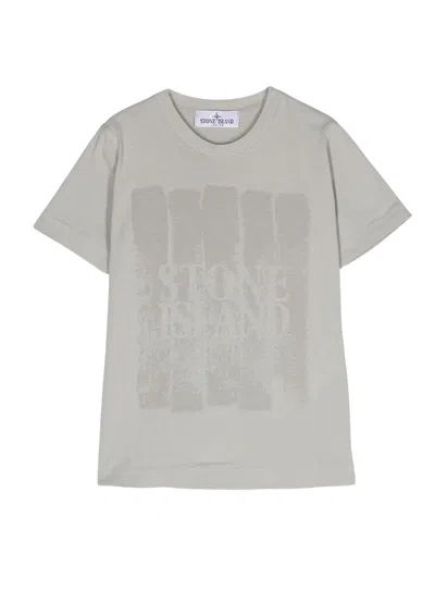 Stone Island Junior Kids' T Shirt In Pearl Grey