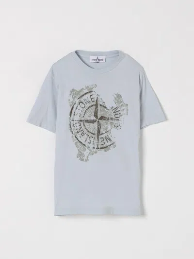 STONE ISLAND T-SHIRT STONE ISLAND JUNIOR KIDS COLOR GNAWED BLUE,G48682011