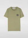 Stone Island Compass-patch Cotton T-shirt In Grün