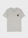 Stone Island Pearl Grey T-shirt With Logo Patch In Grey