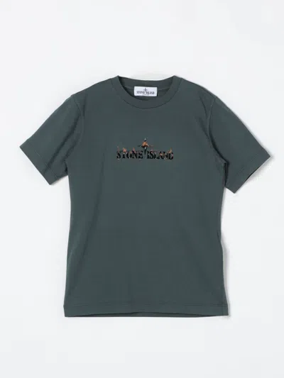 Stone Island Kids' T-shirt  Junior Kinder Farbe Petroleum Blue