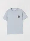 Stone Island Kids' Compass-motif Cotton T-shirt In Sky