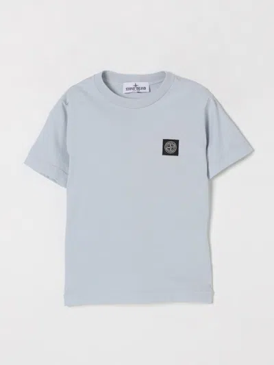 Stone Island Kids' Compass-motif Cotton T-shirt In Sky