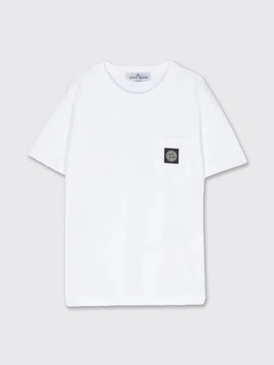 STONE ISLAND T-SHIRT STONE ISLAND JUNIOR KIDS COLOR WHITE,F58941001