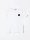 Stone Island Junior Compass Logo Patch T-shirt In White