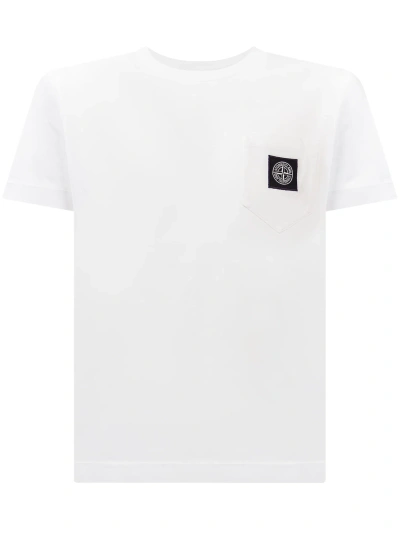 Stone Island Junior Kids' T-shirt With Logo In White