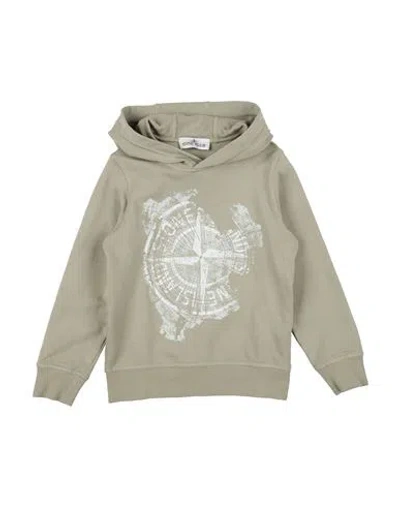 Stone Island Babies'  Junior Toddler Boy Sweatshirt Sage Green Size 6 Organic Cotton, Elastane In Brown