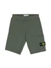 Stone Island Compass-badge Jersey Shorts In Green