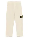 Stone Island Compass-badge Trousers In Beige