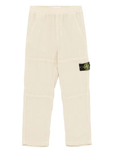 Stone Island Junior Kids' Compass-badge Trousers In Neutrals