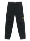 Stone Island Compass-badge Tapered Trousers In Blue