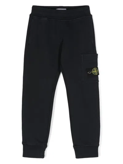 Stone Island Junior Kids' Navy Blue Joggers With Logo Patch