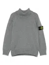 Stone Island Junior Turtleneck Sweater In Grey