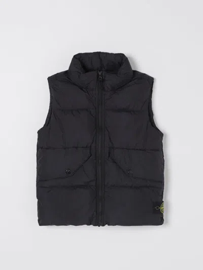 Stone Island Junior Recycled Nylon Down Vest In 黑色