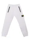 Stone Island White Fleece Jogging Pants In White