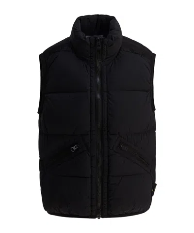 Stone Island Kids'  Junior Zip-up Padded Vest In Black