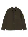 Stone Island Zipped Shirt In Green